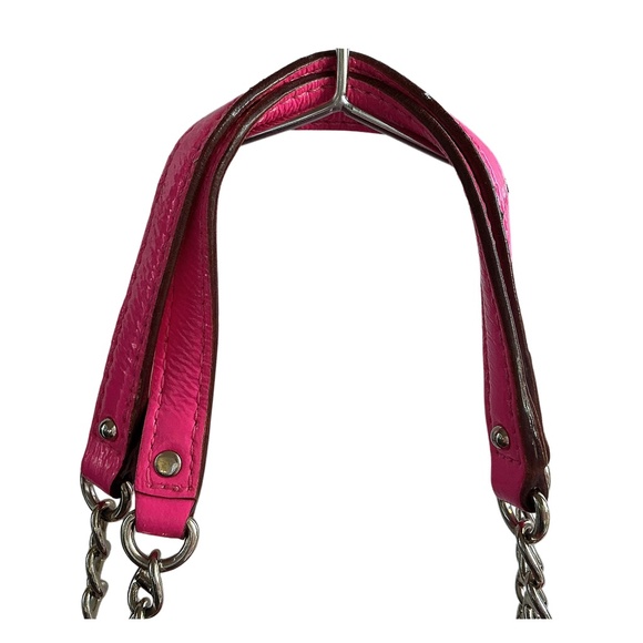 Vintage KATE SPADE New York Leather Tote Shoulder Bag Neon Pink Large - Picture 7 of 12